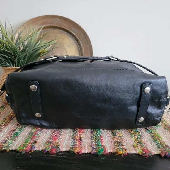 Coach Ashley Black Leather Satchel Bag